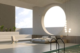create professional 360 interior photorealistic renderings