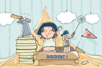 draw children story book illustration