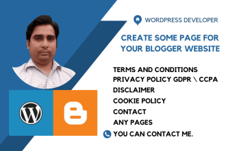 create some disclaimer, terms and conditions, privacy policy, gdpr page for you