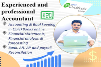 do for 20 usd only bookkeeping, accounting and reconciliation in quickbooks