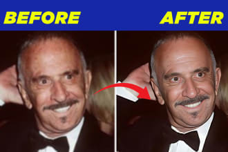 do image restoration, restore old images, image retouching and image edit