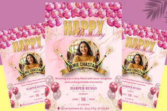 design stunning grand opening, birthday, or event flyer