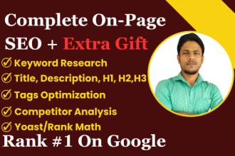 do SEO onpage optimization on wordpress wix for 1st page ranking