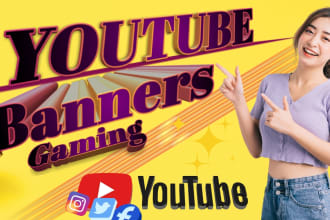 make attractive and decent youtube banner, gaming banners