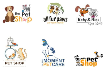 design incredible beautiful pet care, dog, pet shop logo