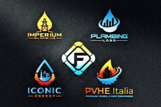 design high quality excellent hvac, oil gas, plumbing logo