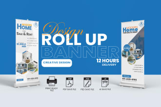 design rollup banner, retractable banner and standee
