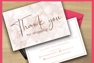 design thank you card for your amazon, ebay, etsy business within 6 hours