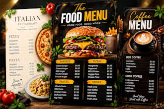 design modern restaurant, food menu design