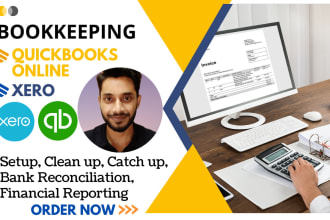 setup, clean up, catch up bookkeeping in quickbooks, xero