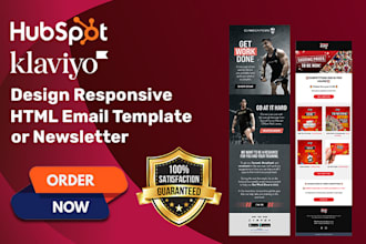 develop editable email template or newsletter for hubspot and klaviyo