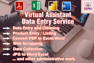 be your professional data entry, virtual assistant and admin work
