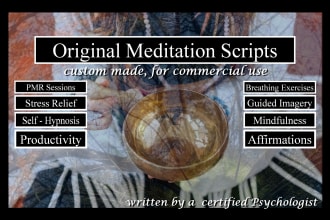 write meditation, breathwork, guided imagery scripts