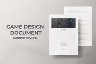 write a game design document for your game