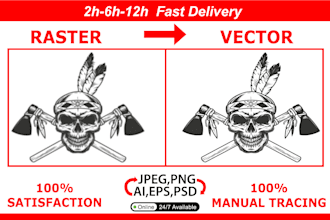 convert raster logo,image in vector file ai pdf eps