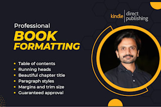 do book design, book formatting, or paperback formatting for amazon KDP