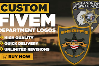 design your fivem department logo or patch for police, fire, ems, military