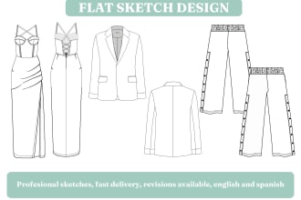 create flat sketches for your fashion design