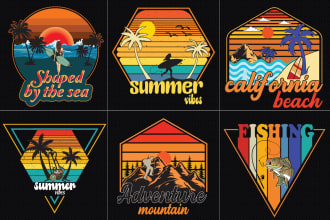 create retro vintage logo t shirt designs and custom outdoor t shirt