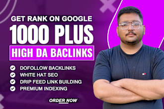 do 1000 high da white hat manual SEO backlinks for google ranking