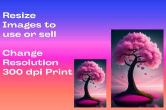 resize ai generated image, change to high resolution 300 dpi