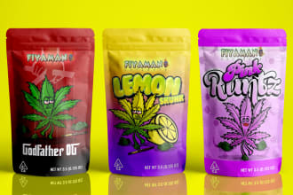 design weed pouch, cbd product labels, mylar bag, 3d mockup