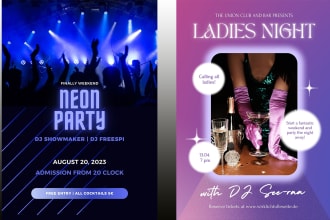 design professional flyers, posters, menus or invitations for you in 24 hours