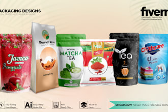 professional product labels or packaging and stand up pouch