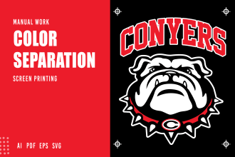 do color separation for screen printing, spot color vector