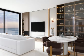 do interior design and 3d rendering for your living room, kitchen, and bedroom