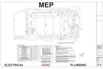 draw mep, electrical, hvac, and plumbing designs for city permits
