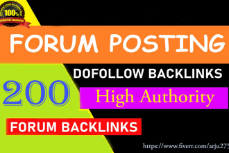 provide 200 forum posting high da seo backlinks