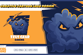 create creative cartoon logo design and mascot character for your business
