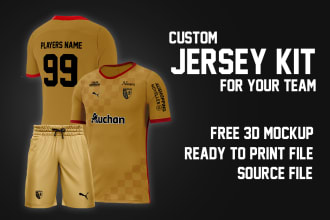 custom design soccer or footbal team jersey