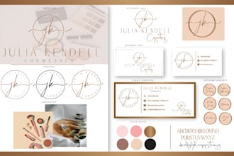 design cosmetics and signature logo and complete branding kit