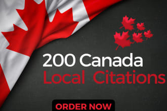 create 200 canada local citaions and directory submission backlinks
