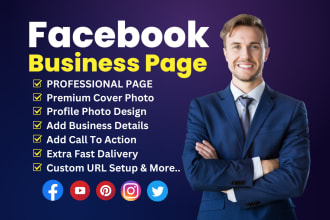 do facebook business page setup, fan page create, banner, and cover design,