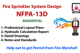 design residential sprinkler system nfpa 13d