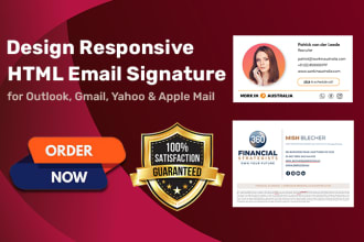 design responsive HTML email signature for outlook, gmail and apple mail