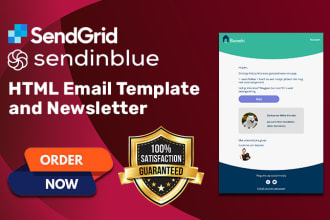 design editable email template or newsletter for sendgrid, sendinblue