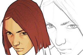 do a freehand digital cartoon portrait