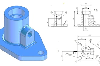 draw autocad 2d mechanical drawing