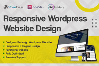 design, develop wordpress website, landing page, blog site using elementor pro
