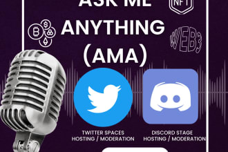 be your twitter spaces, discord ama host and public speaker