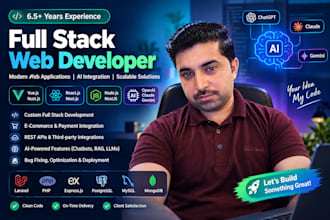 build custom websites as full stack developer using latest tech and ai
