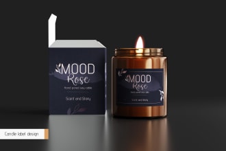 design modern and trendy candle label design or sticker