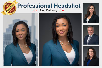 do photo retouching headshot, portrait image editing fast