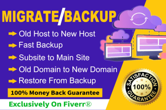 migrate backup restore transfer wordpress or any website