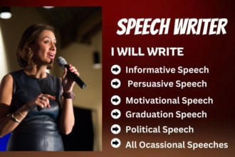 write persuasive, informative, and motivational speech