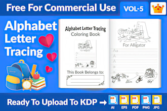 create an alphabet tracing book for kids, amazon, KDP